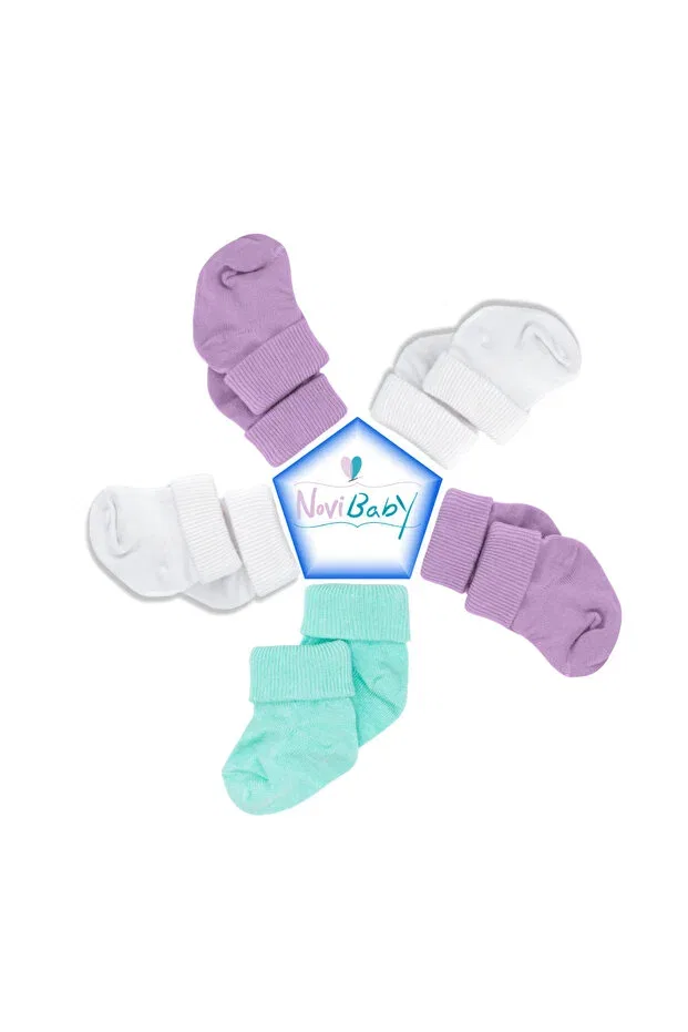 Детские носки для новорожденных из бамбука 5 пар Basics Novibaby, Lili — фото 3