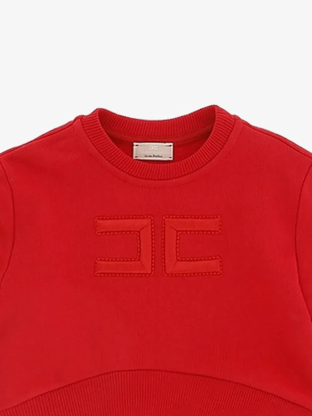 Свитшот с вышивкой логотипа Elisabetta Franchi Kids, красный — фото 2