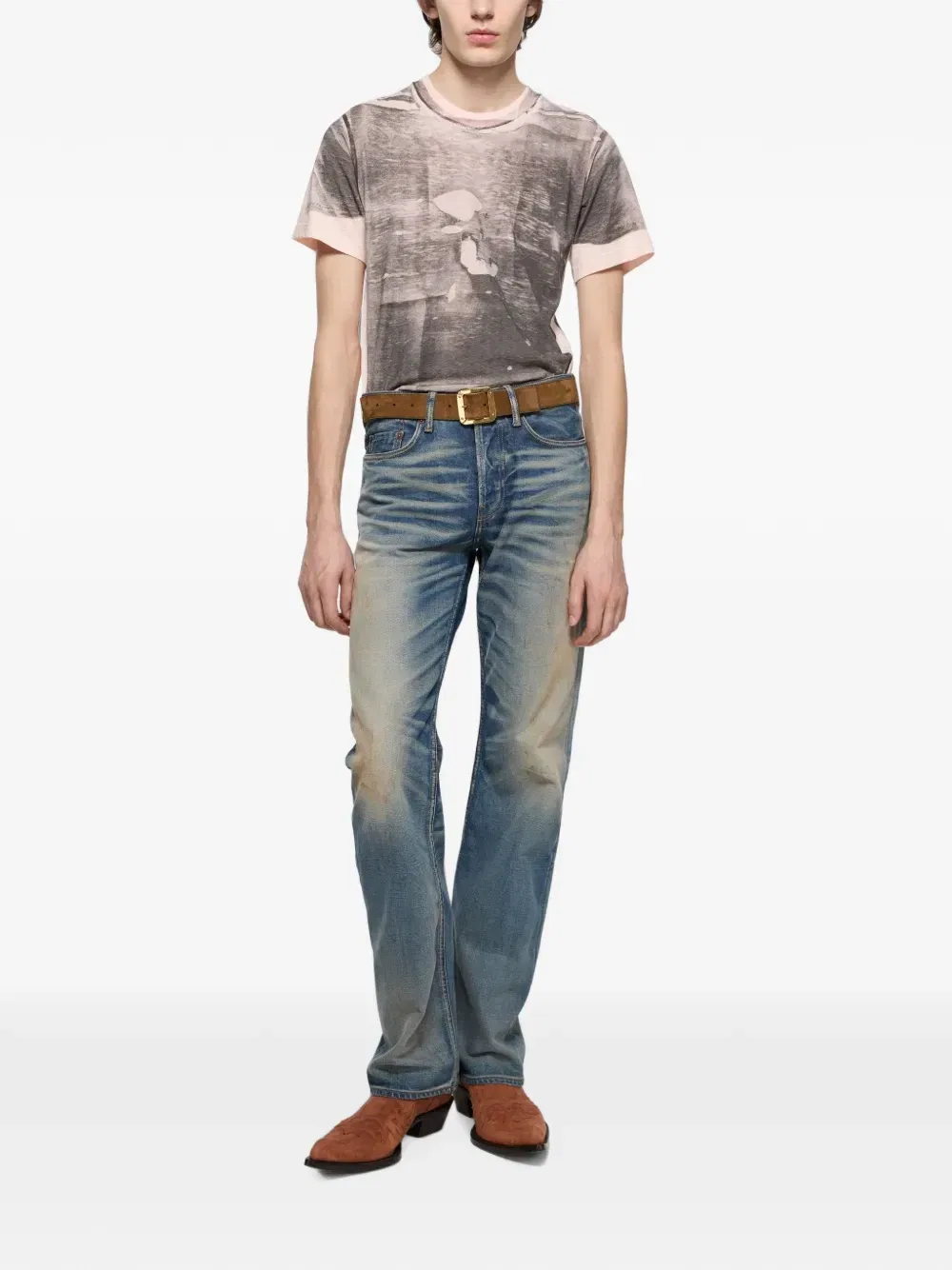 Футболка с эффектом обманки Acne Studios, черный — фото 2