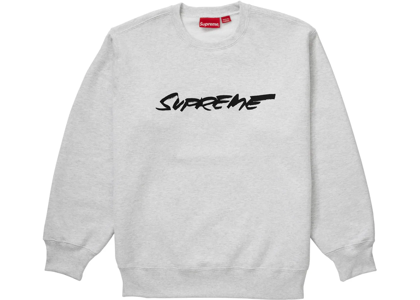 Мужской свитшот с принтом Supreme Futura Logo Crewneck, Ash Grey
