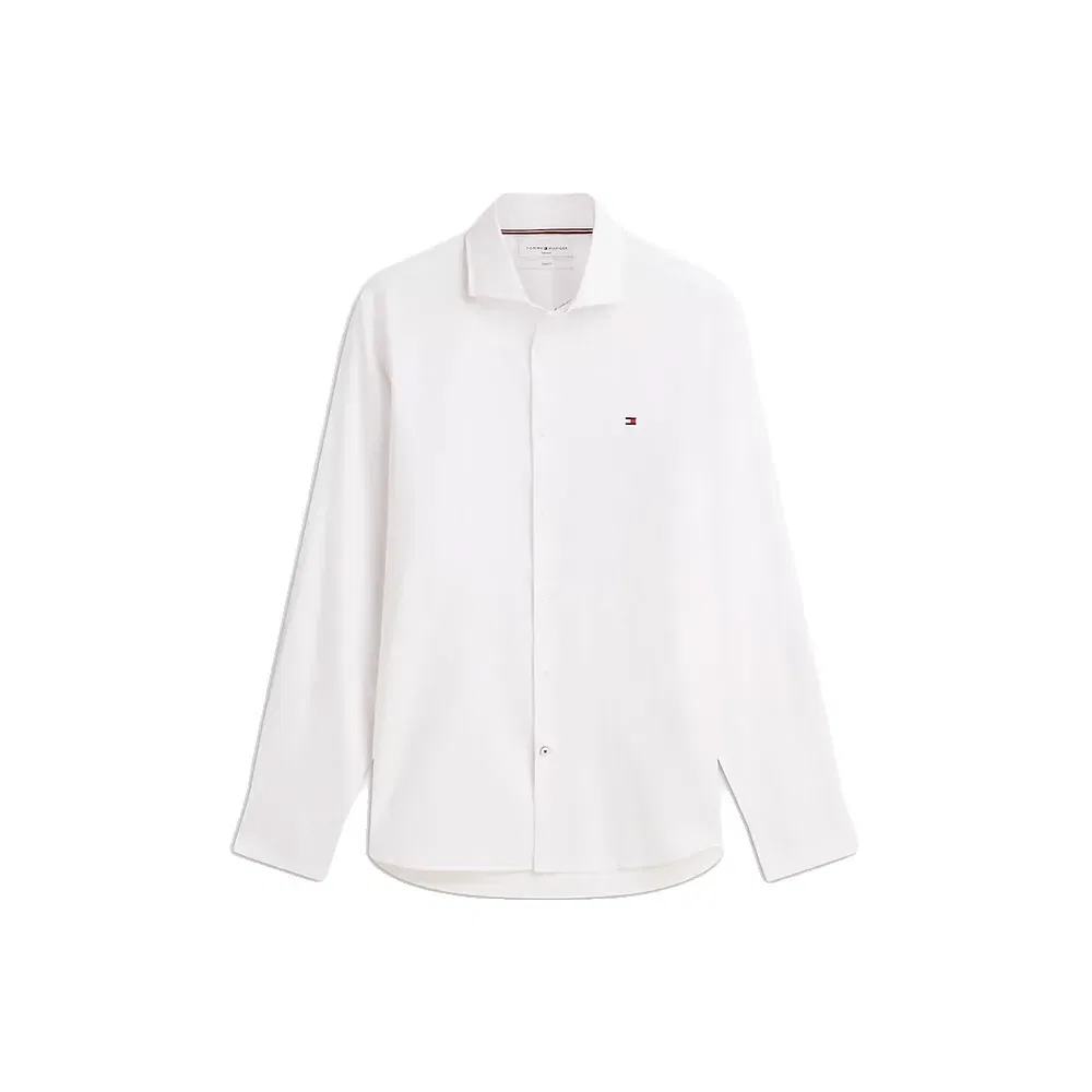 Мужская рубашка из оксфордского хлопка с длинным рукавом Tommy hilfiger, White — фото 3