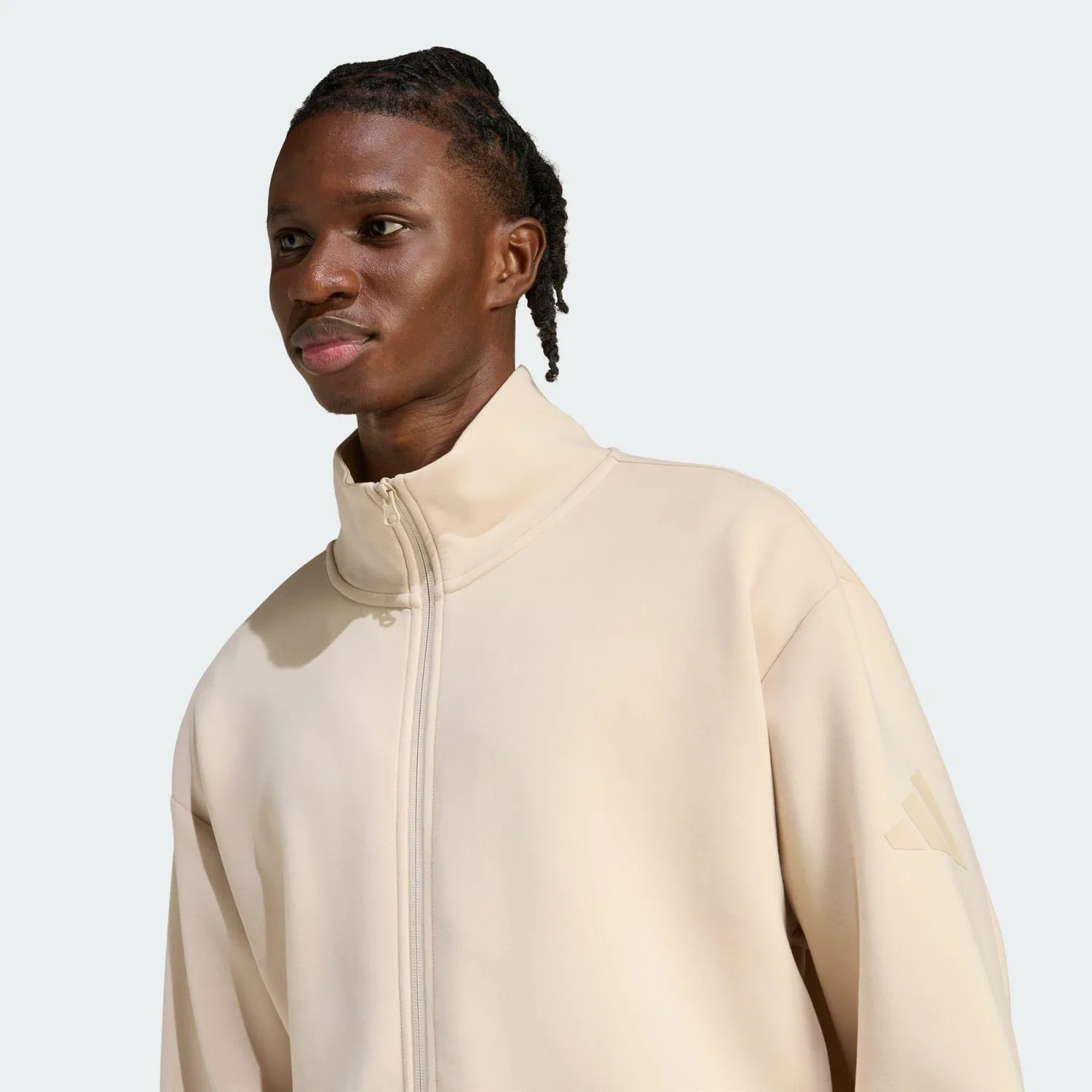 Женская куртка с молнией Soft Lux Track Top Adidas, Beige — фото 4