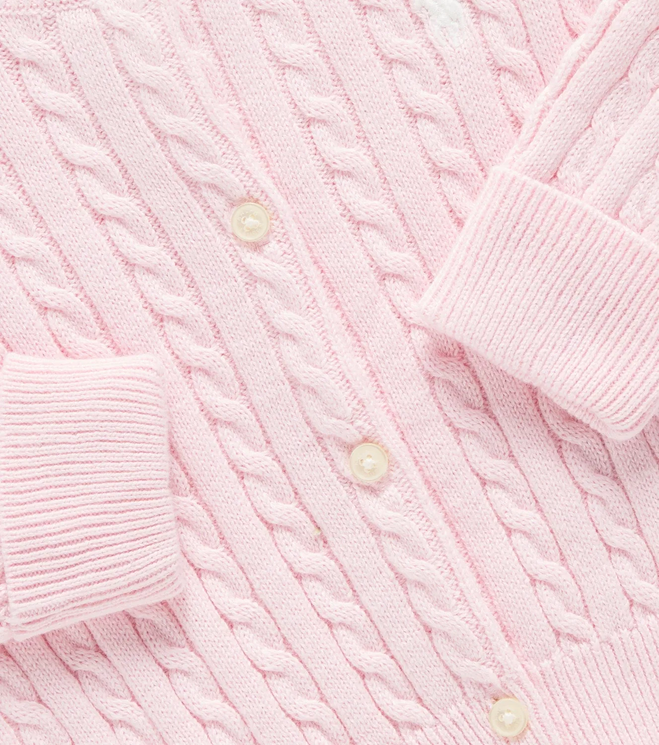 Детский кардиган с косами Polo Ralph Lauren Kids, розовый — фото 3