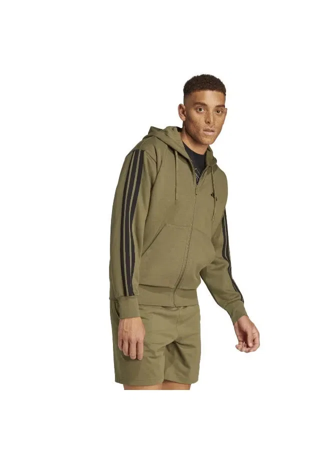 Худи на молнии с тремя полосками Essentials Adidas, черный — фото 4