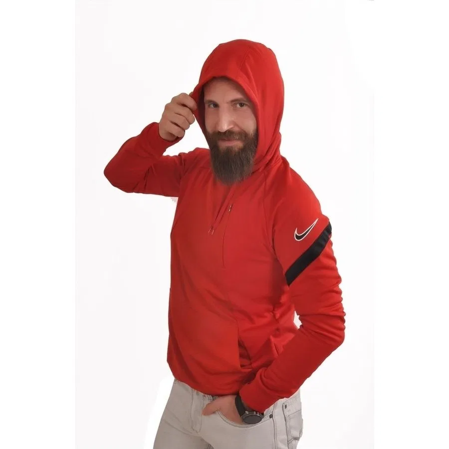 Мужской свитшот-худи с капюшоном Nike Dri-FIT Academy, Красный — фото 2