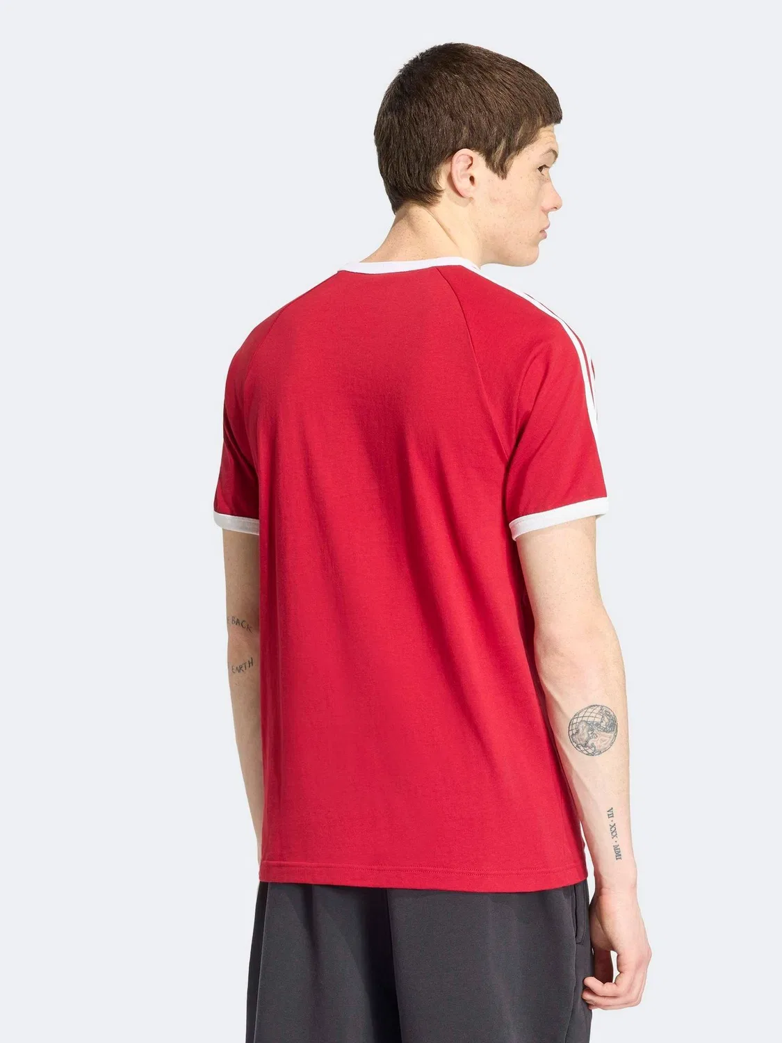 Футболка с 3-полосками, adidas Originals, бордовый — фото 2