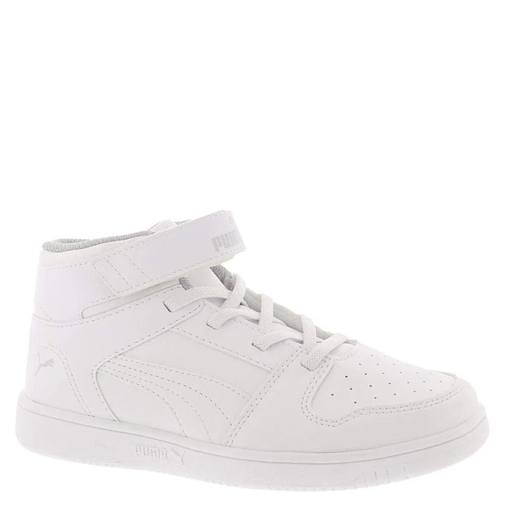 Детские кроссовки для мальчиков на липучках Rebound Velcro Layup PUMA, Black Grey Purple