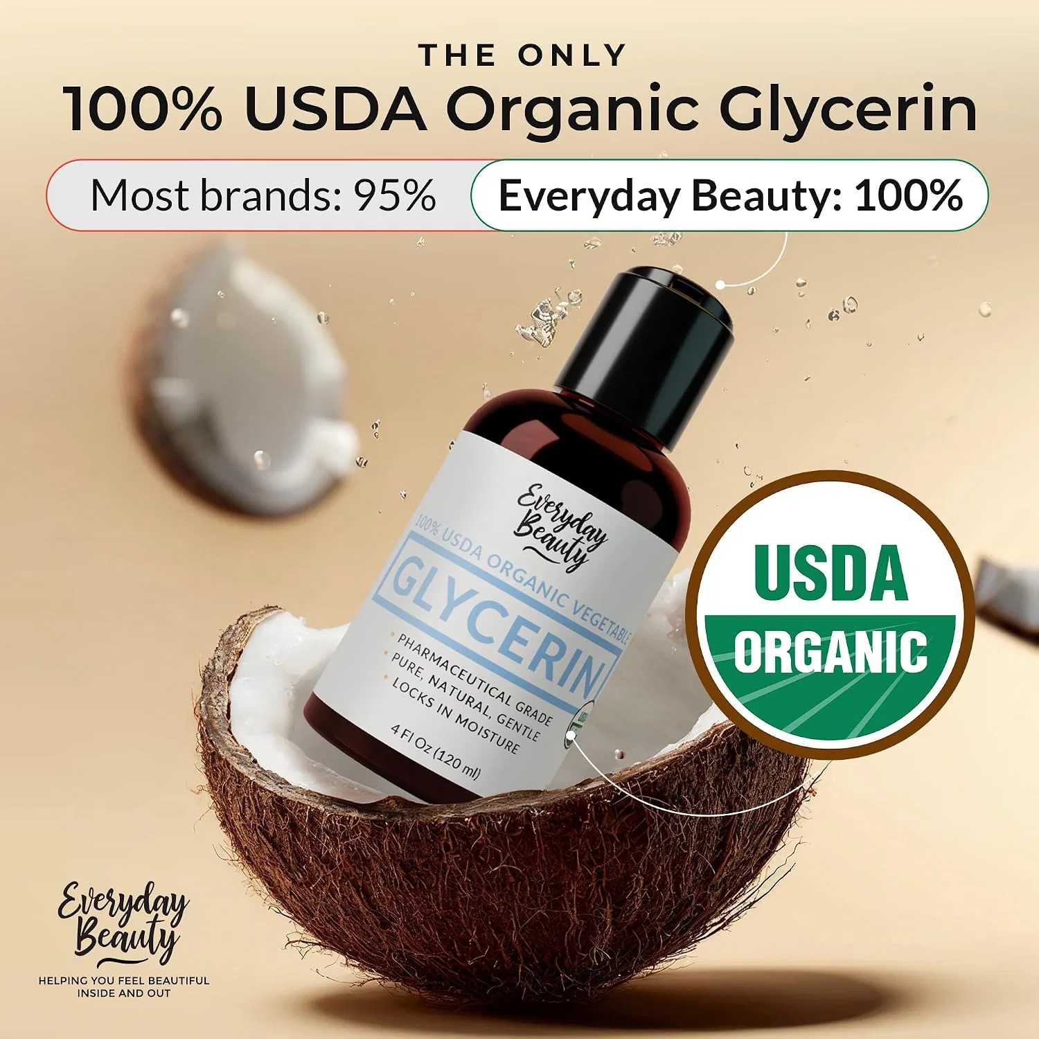 Масло для тела и волос Organic Glycerine, 118 мл Everyday Beauty Helping You Feel Beautiful Inside And Out — фото 2