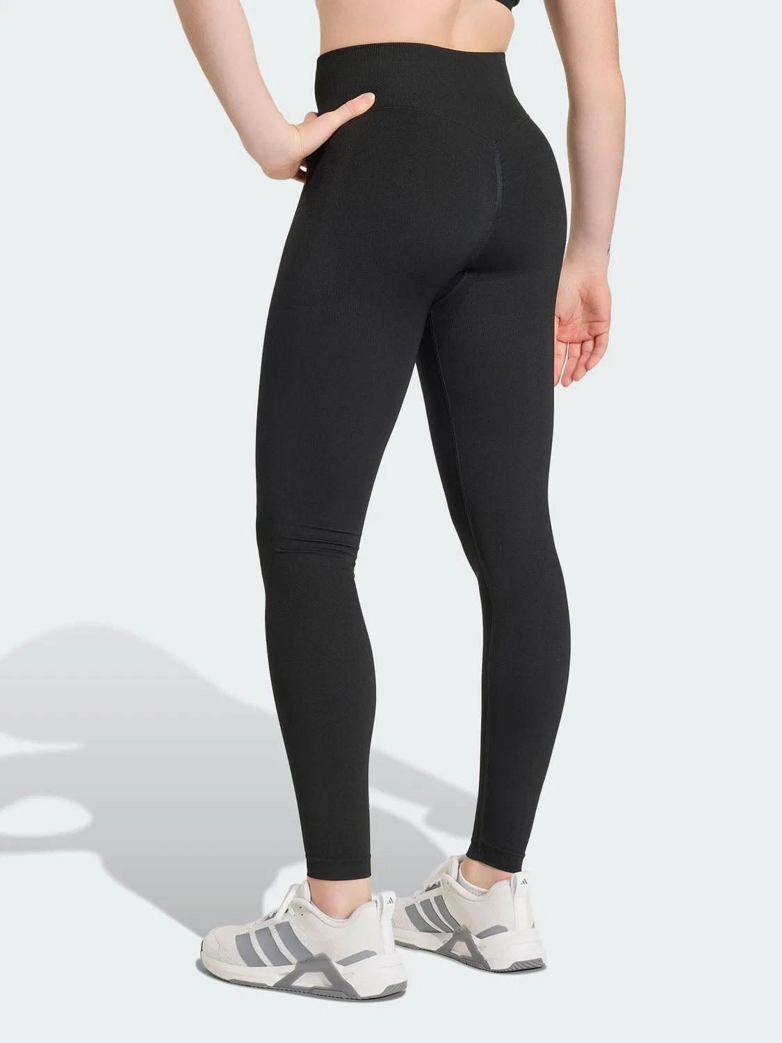 Леггинсы тренировочные Knit Scrunch 7/8 adidas, черный — фото 2