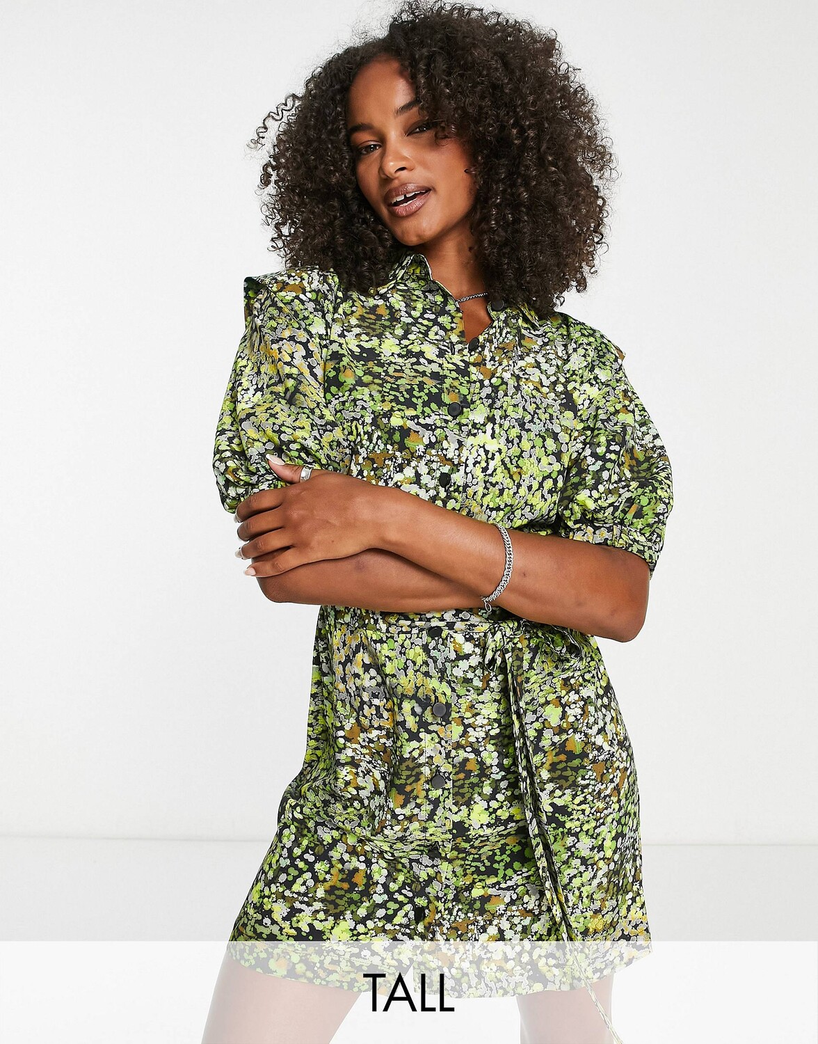 Платье мини-рубашка с камуфляжным принтом Topshop Tall