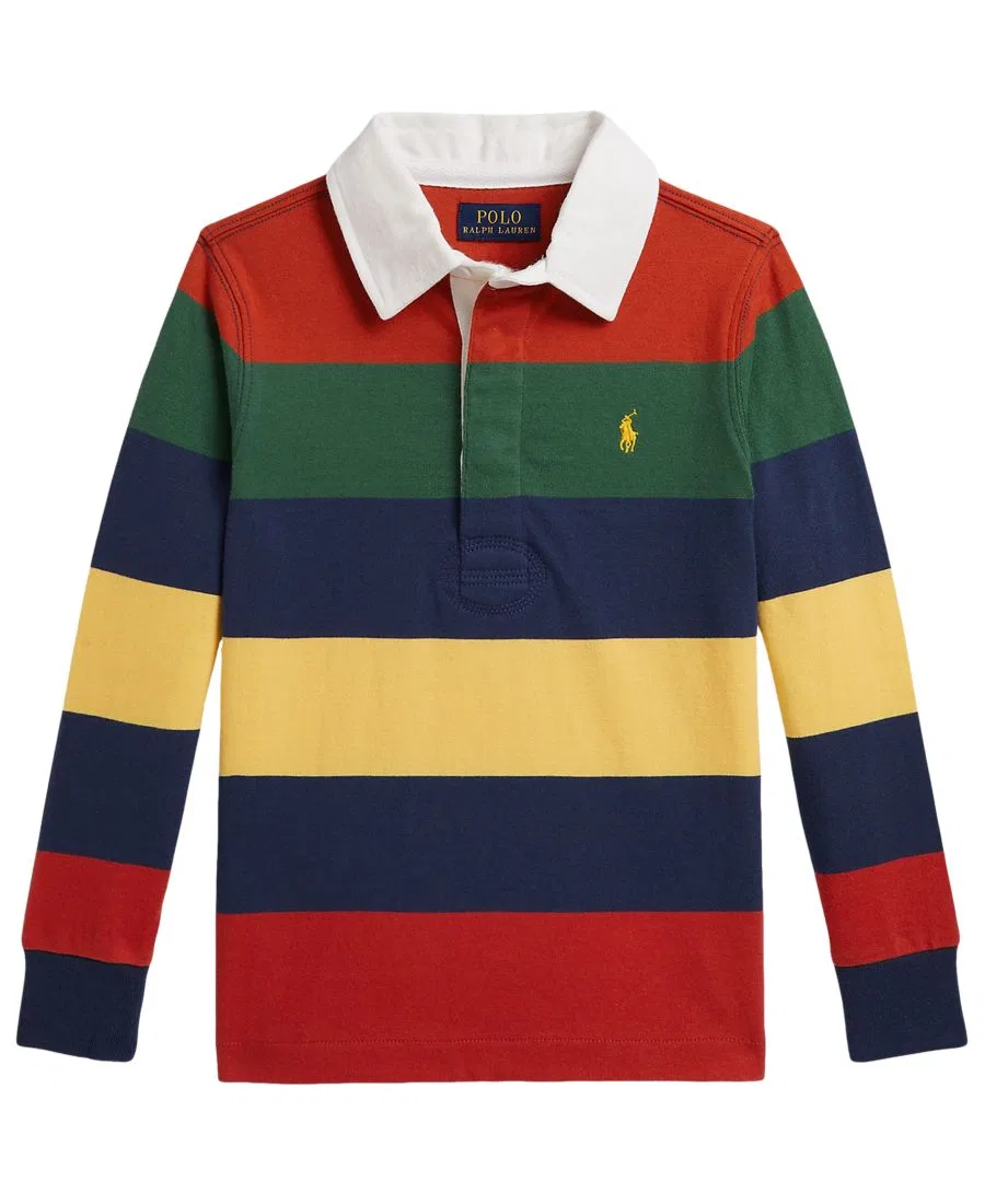 Поло-рубашка с полоской Ralph Lauren, Post Red Multi — фото 4