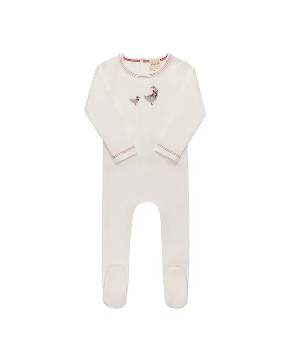 Детский комбинезон с длинным рукавом Cross Stitch Duckling Collection Ely'S & Co., Ivory/Pink