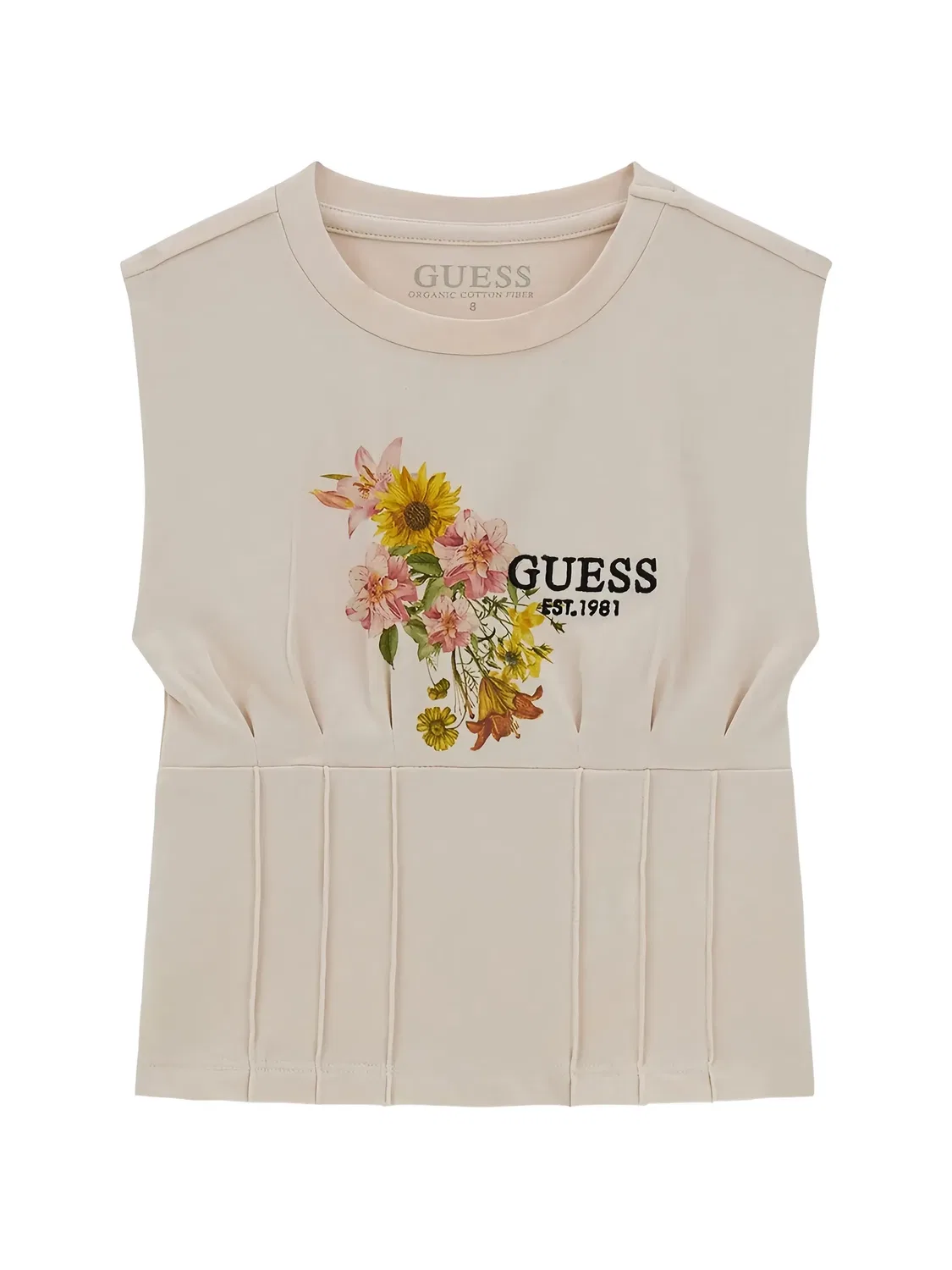 Укороченная футболка Guess Usa, нейтральные цвета