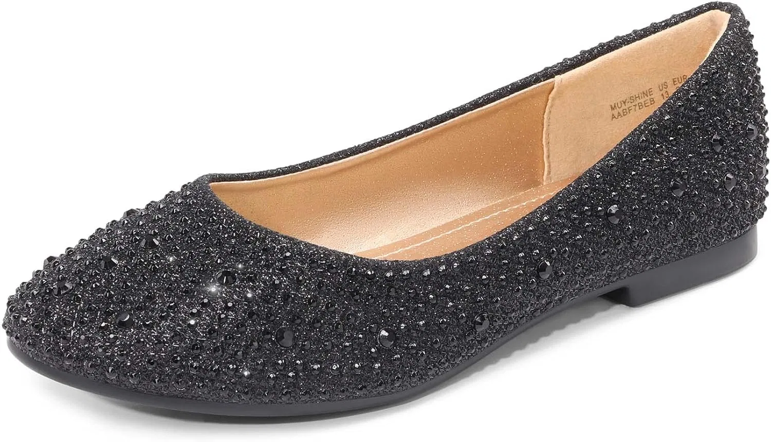 Детские балетки для девочек DREAM PAIRS, Black/Glitter