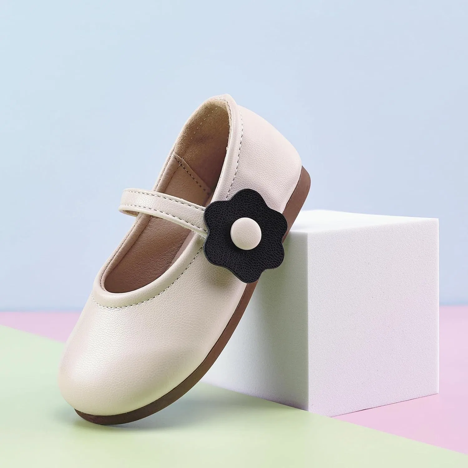 Детские туфли Мэри Джейн с бантом для девочек WILLFUN, Beige — фото 3
