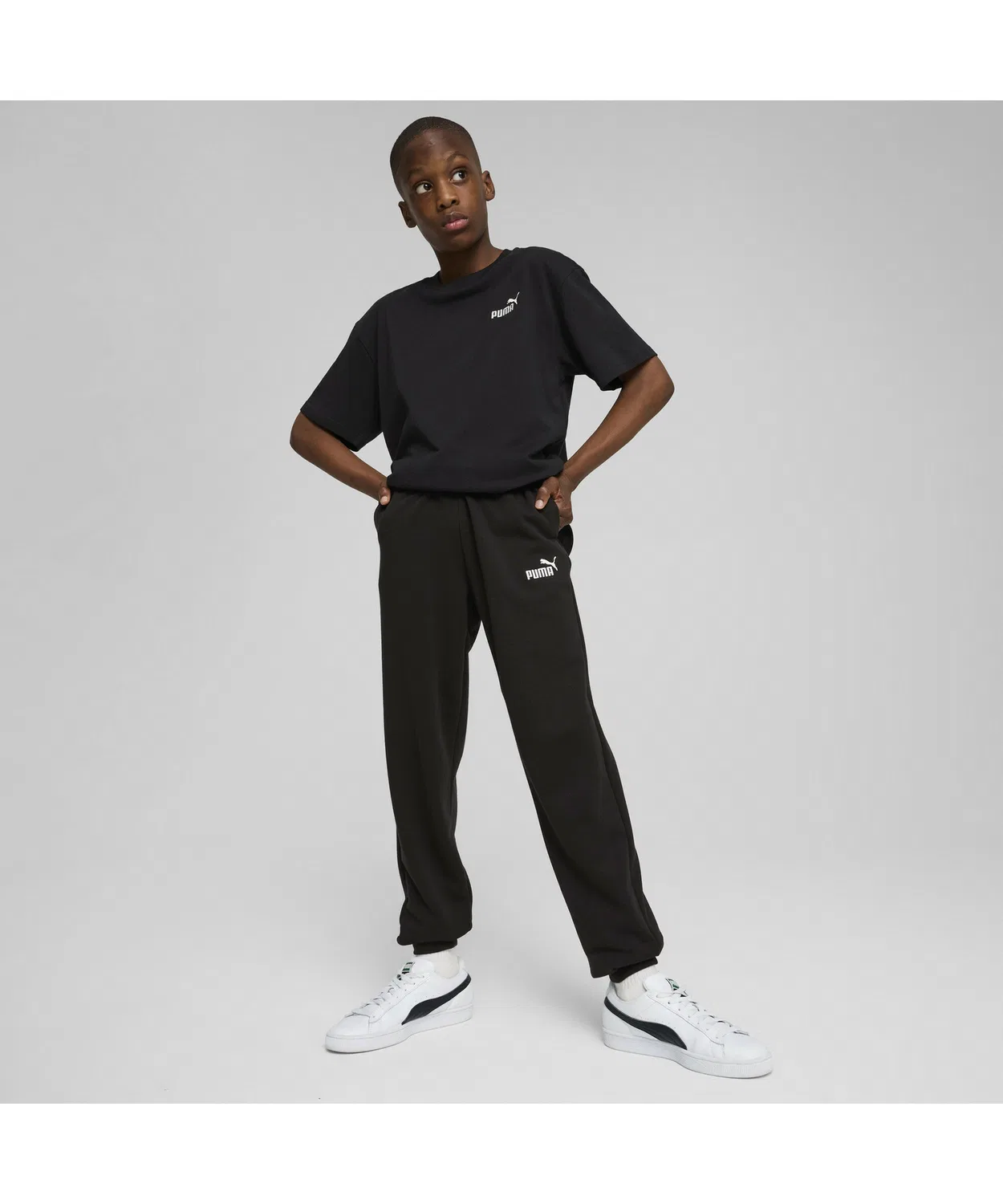 Детские спортивные брюки с принтом ESS No. 1 Logo Sweatpants TR B PUMA, Black — фото 3