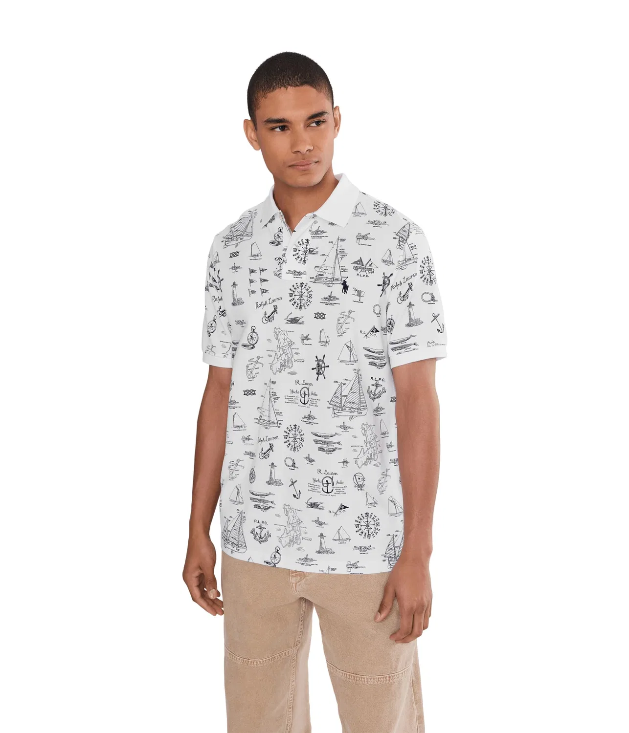 Классическая поло-рубашка из морской сетки Polo Ralph Lauren, Seaward Bound/White