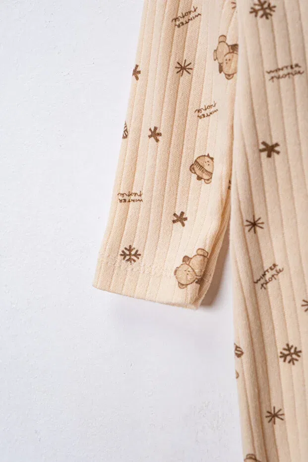 Детский для мальчиков комплект боди-комбинезонов из хлопка Defne Lina Baby, Beige — фото 4