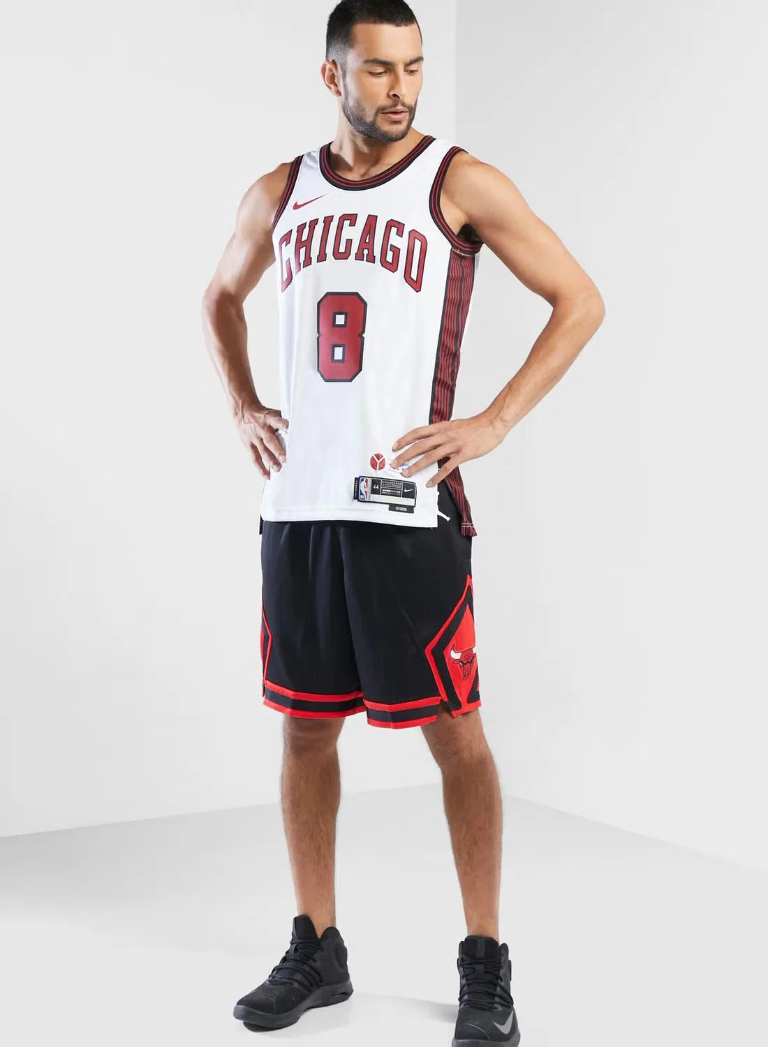 Шорты спортивные с принтом Chicago Bulls Swingman Statement Nike, черный — фото 2