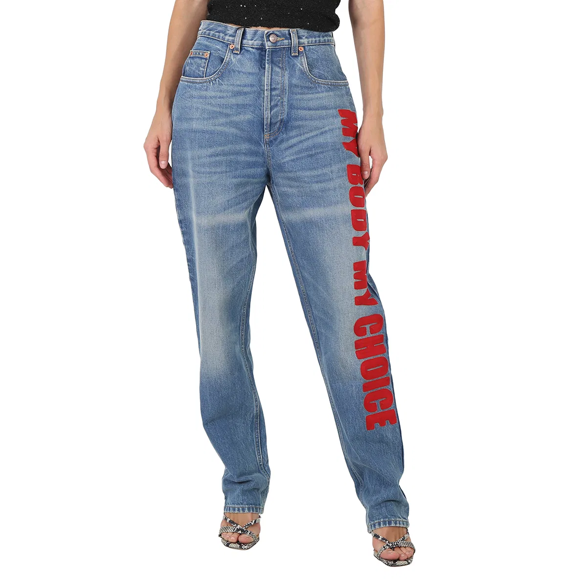 Джинсы прямого кроя My Body My Choice Gucci, Blue
