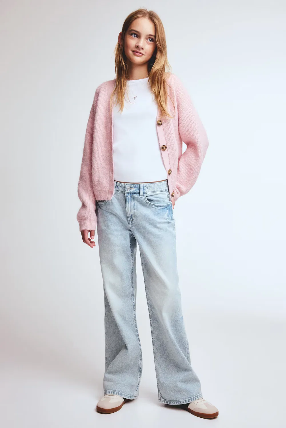 Свободные джинсы-клеш H&M, Helles Denimblau