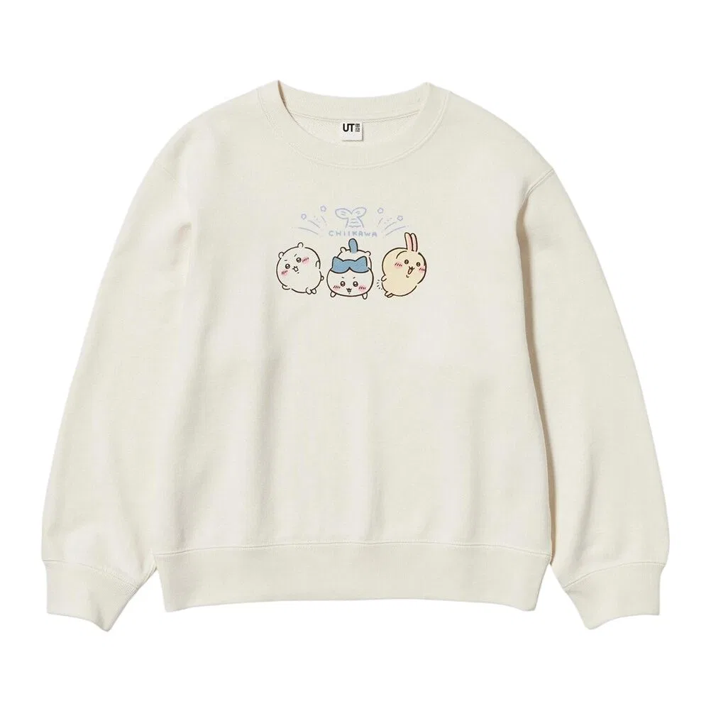 Детский свитшот с длинным рукавом UNIQLO, 01 Ivory