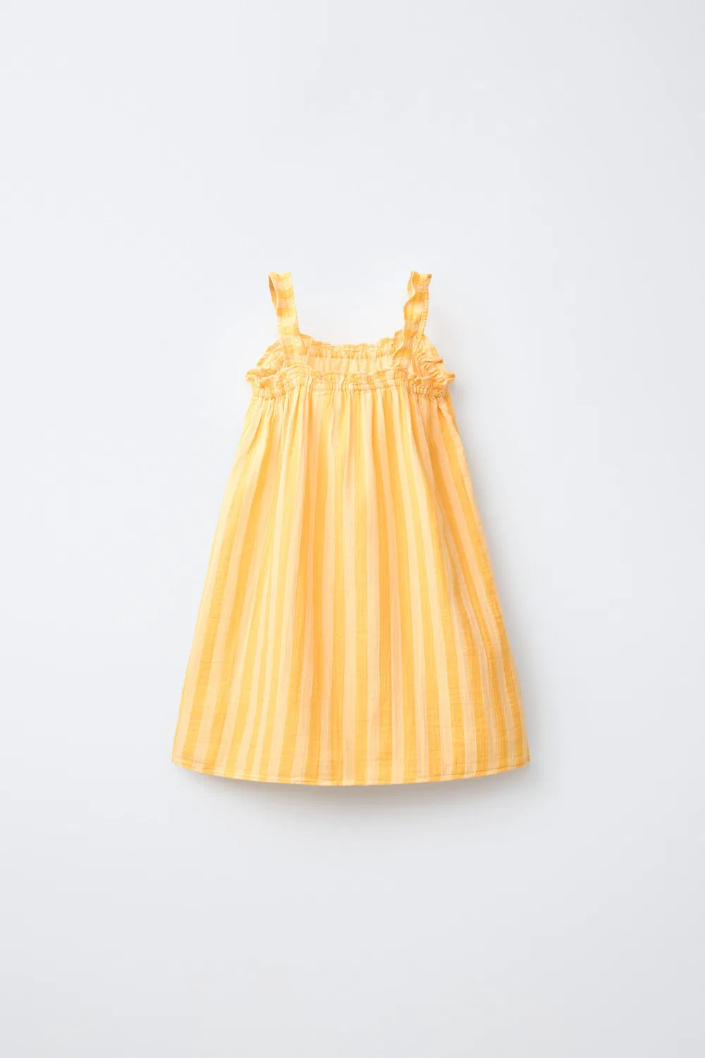 Ночная рубашка в полоску с вышивкой и цветами, 2-6 лет ZARA, Yellow — фото 2