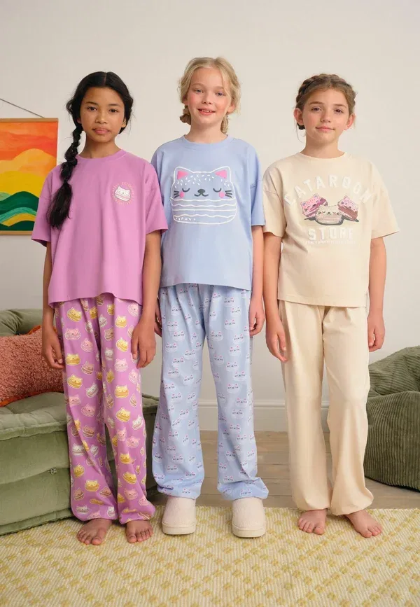 Комплект пижам 3 шт, хлопок, Regular fit 3 pack set, Next Pink, синий/розовый