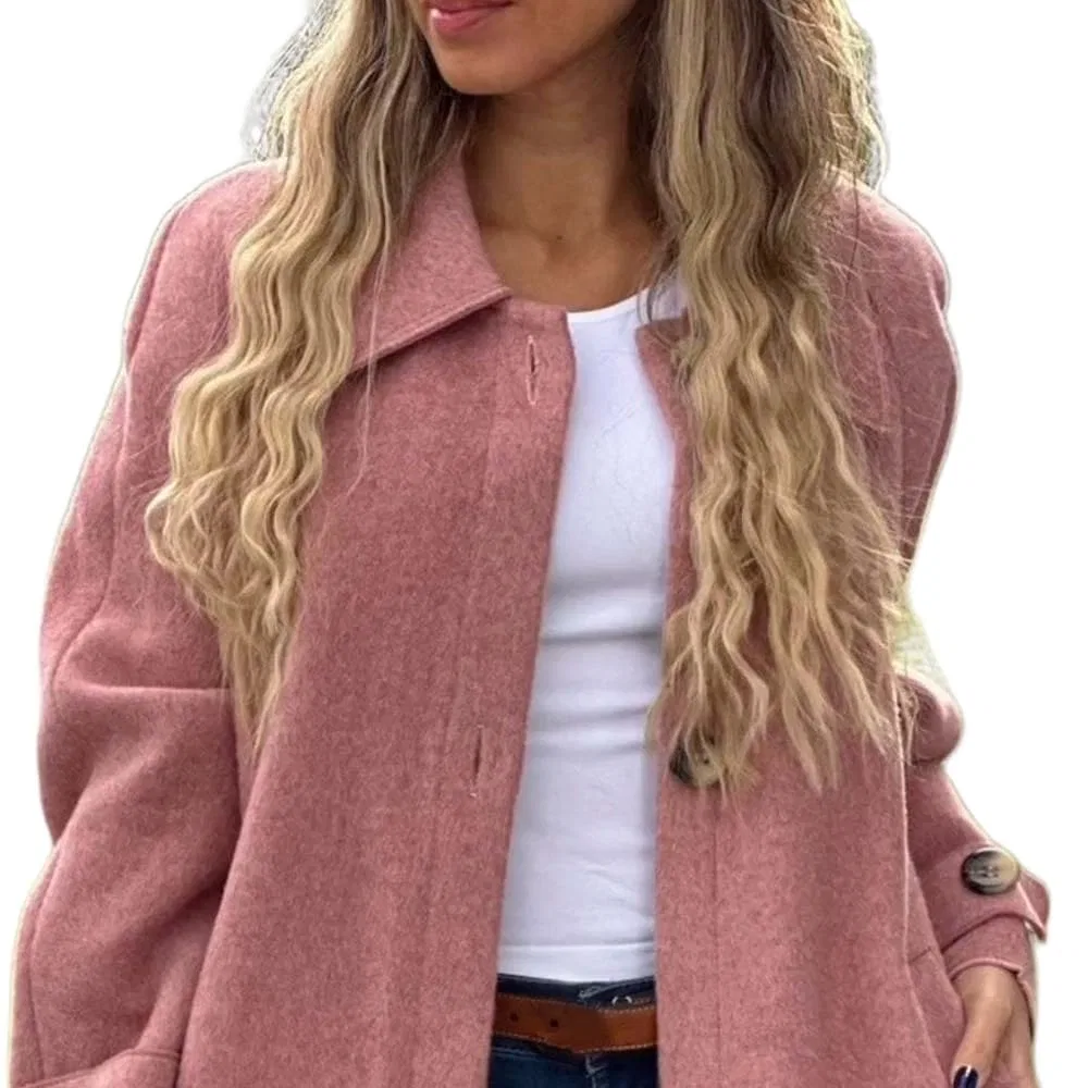 Женское зимнее пальто из смесовой шерсти оверсайз, Rosa — фото 3