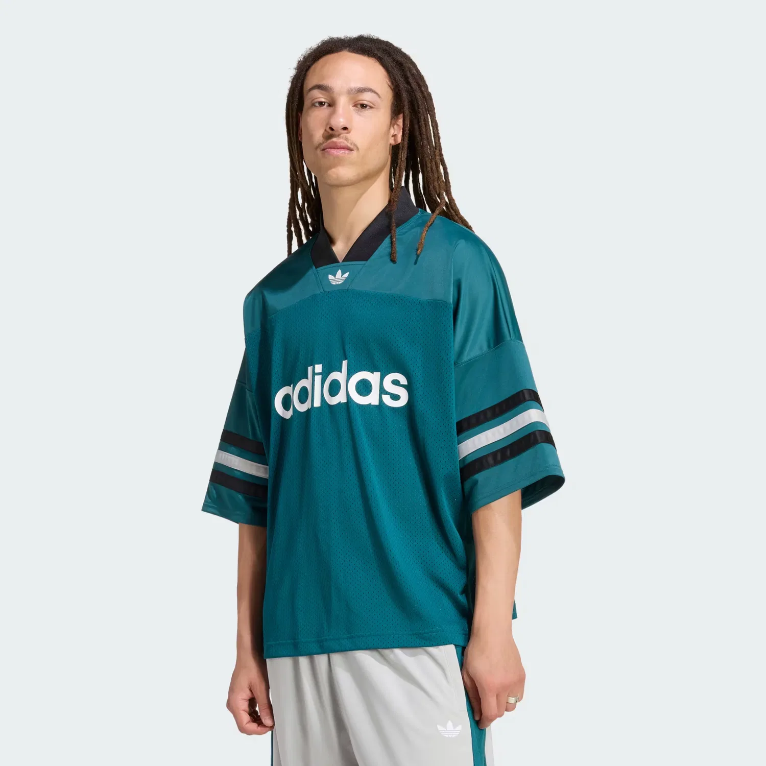 Мужская футбольная майка оверсайз Adicolor Adidas Originals, насыщенный зеленый