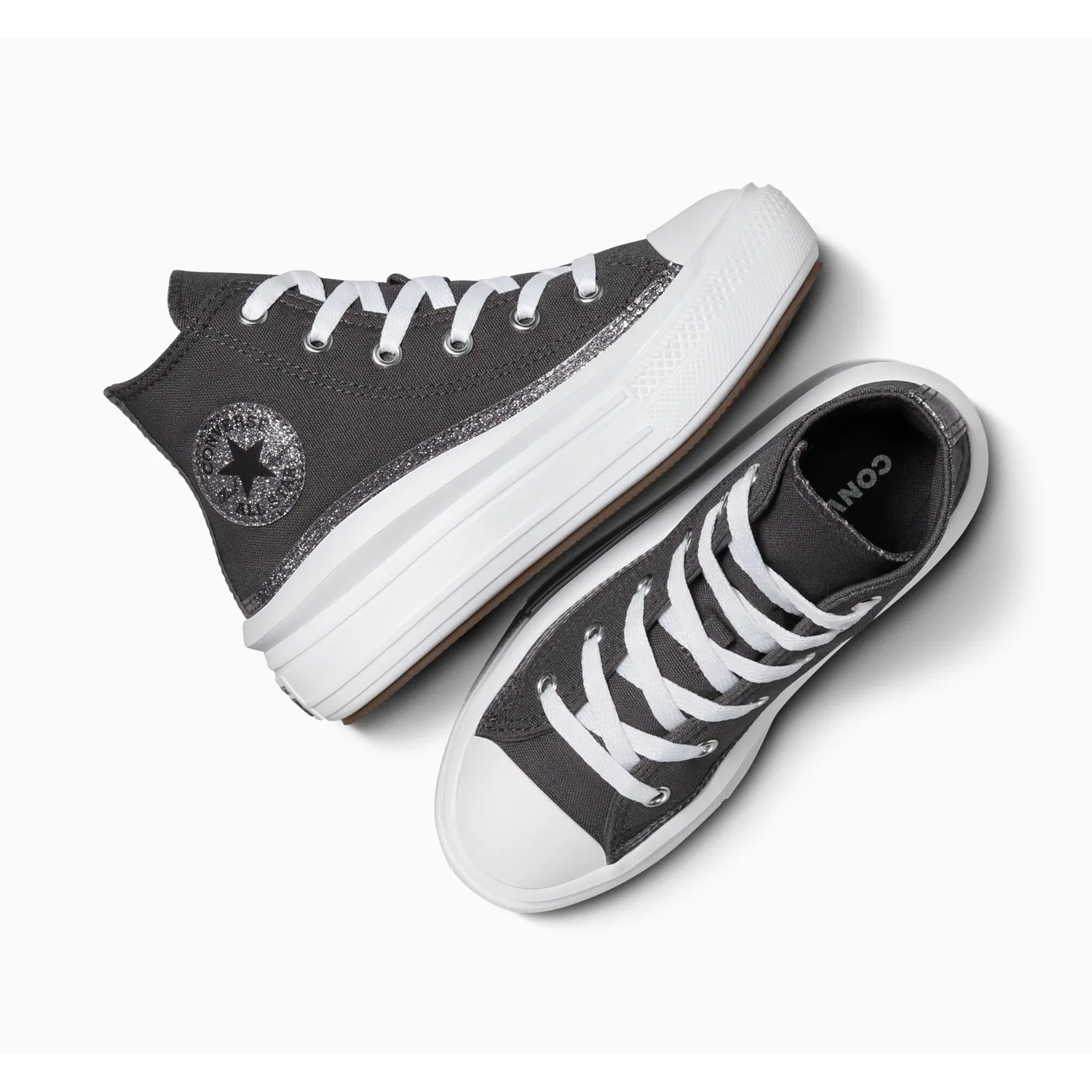 Детские кеды на шнуровке Chuck Taylor All Star Move Glitter Converse, Dark Matter/Black/White — фото 4