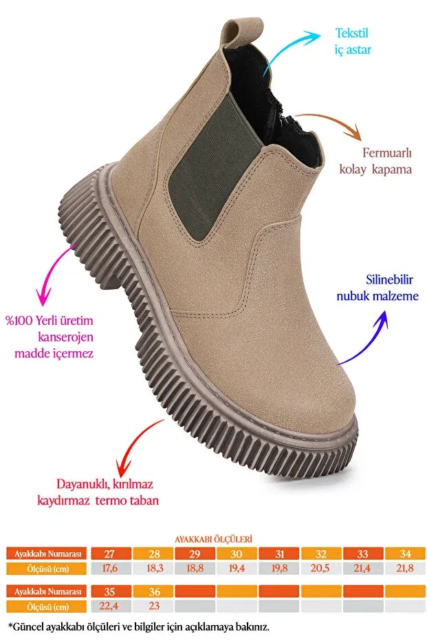 Детские ботинки для девочек на плоском ходу Penka Kiko Kids, Beige — фото 3
