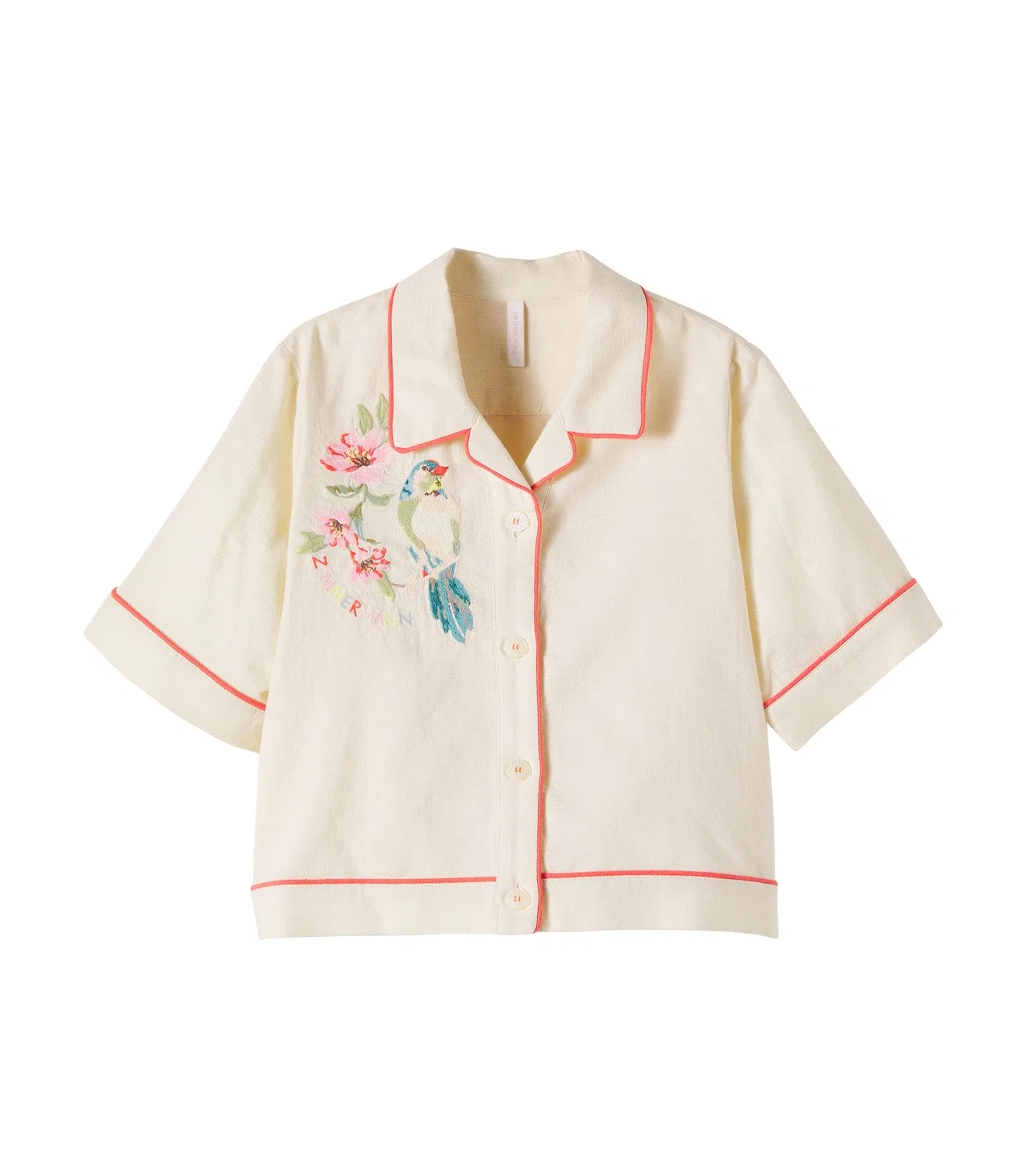 Блузка хлопковая с вышивкой Aster Zimmermann Kids, белый