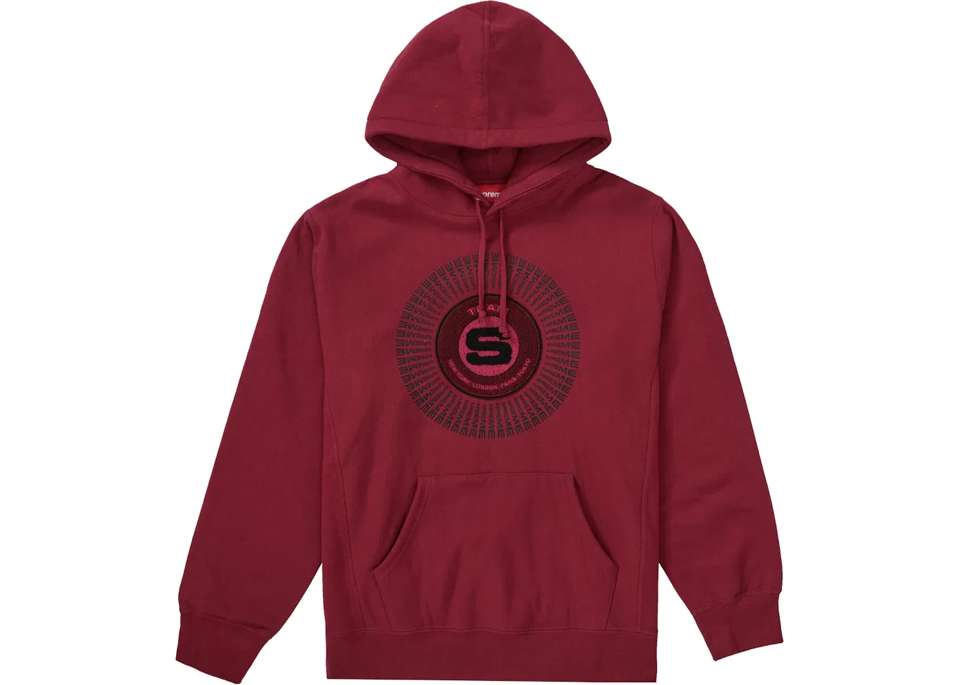 Мужское худи с капюшоном и аппликацией Supreme Chenille Applique, цвет Dark Magenta