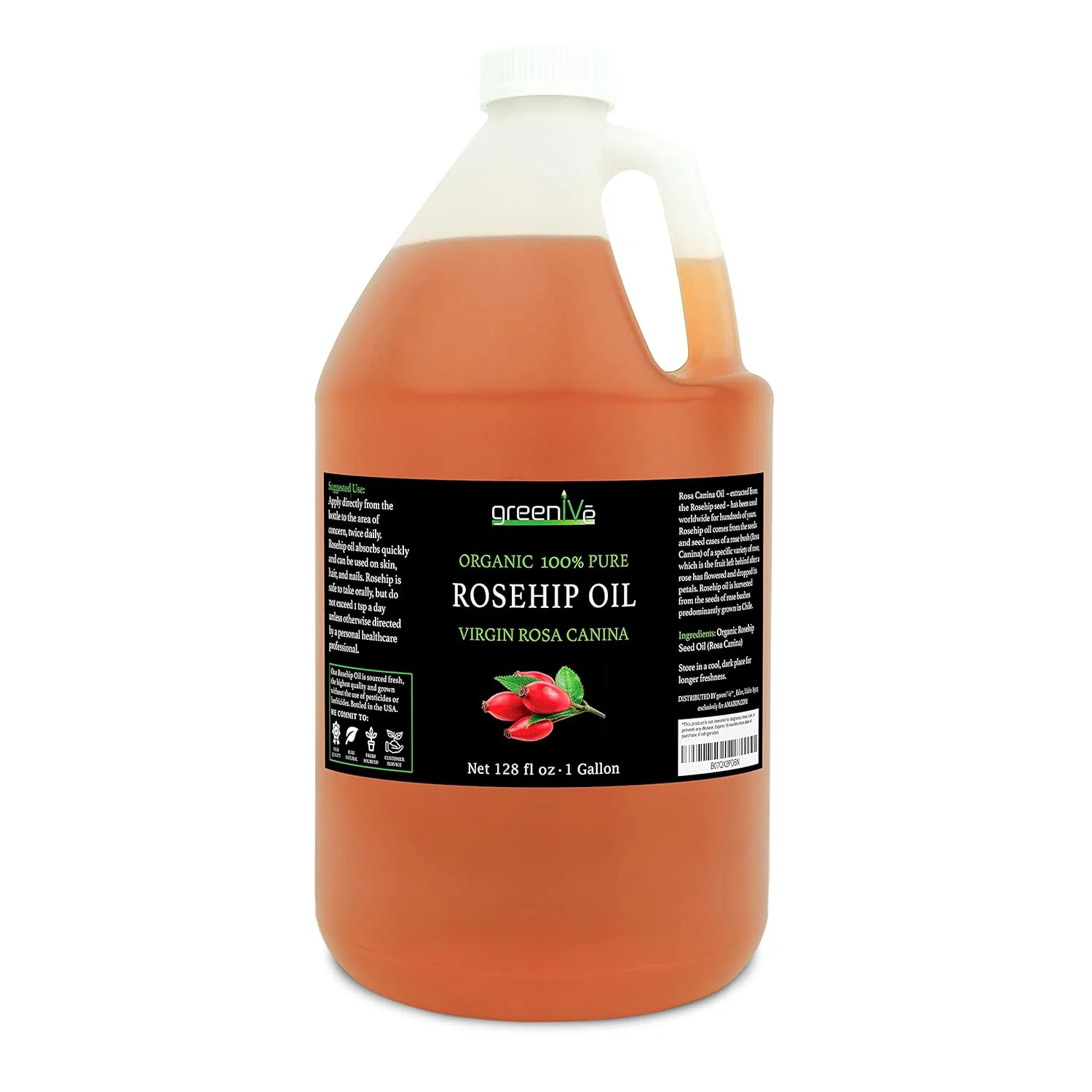Масло для лица и тела Rosehip Oil, GreenIVe, 128 fl oz — фото 2