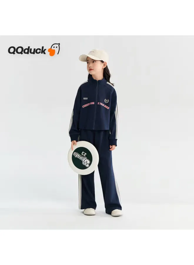Комплект детский с контрастной тесьмой корейский стиль Qq Duck, синий
