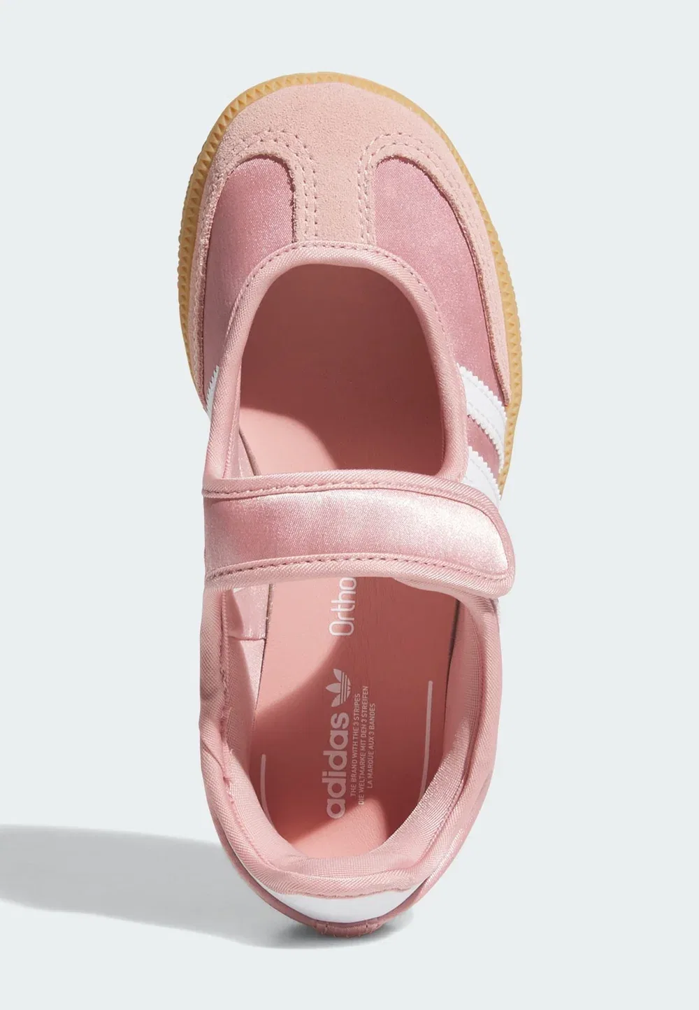 Туфли Samba Jane - балетки с ремешком на щиколотке Adidas Originals, Mauve Cloud White Gum — фото 3