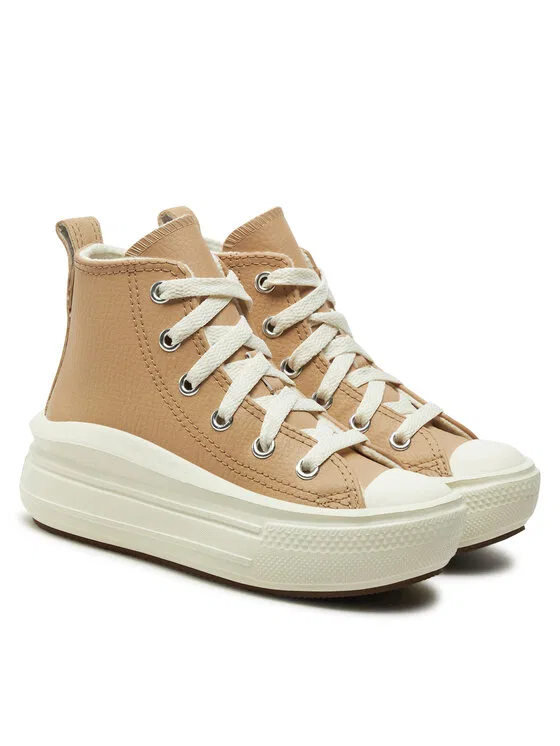 Кеды Chuck Taylor All Star Move Platform Leather Converse, бежевый — фото 2