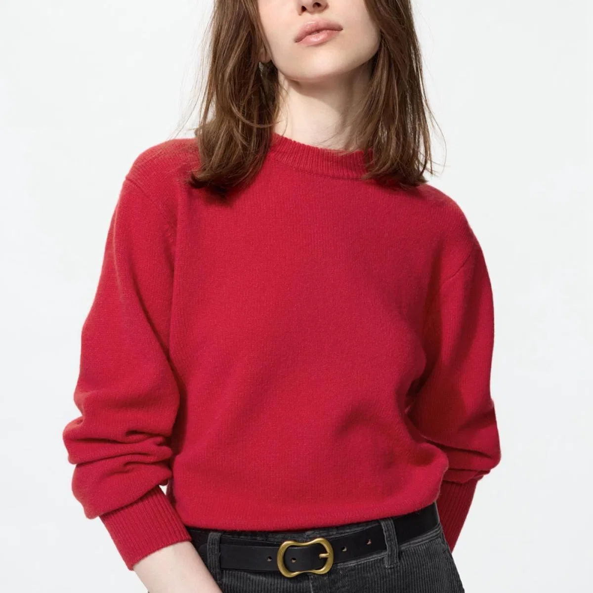 Женский свитер с круглым вырезом Comptoir Des Cotonniers UNIQLO, Coral Red — фото 3