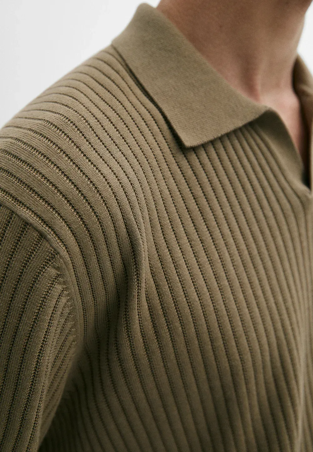 Рубашка поло Massimo Dutti, Khaki — фото 4
