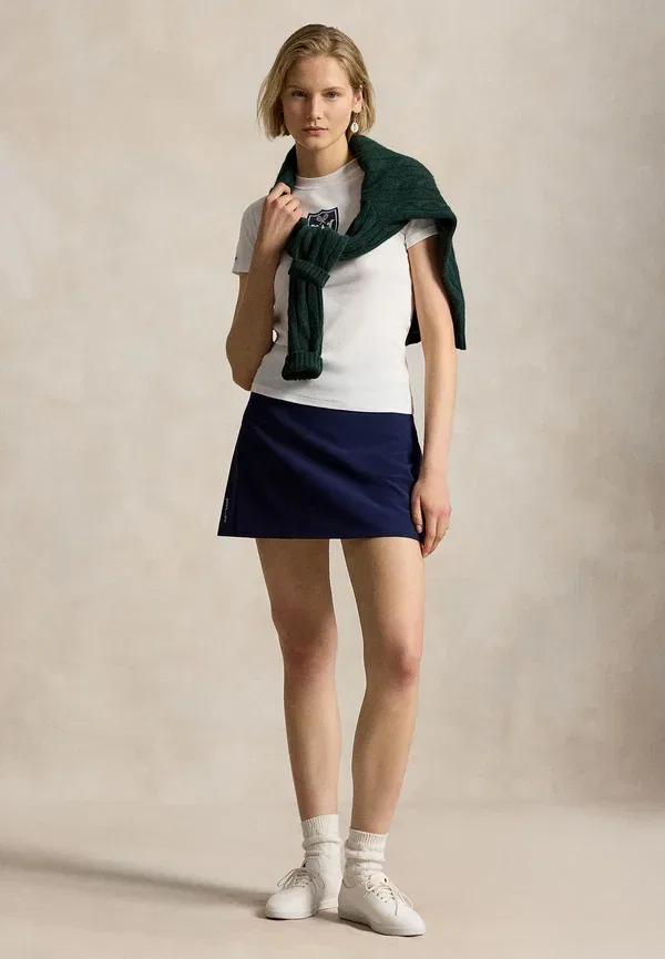 Футболка хлопковая Wimbledon logo ribbed cotton tee, Polo Ralph Lauren, белый — фото 2