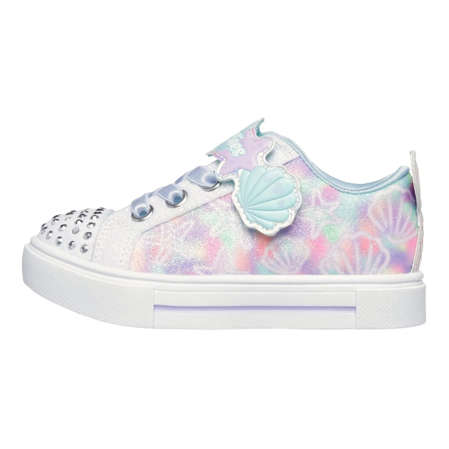 Детские кроссовки с подсветкой Twinkle Sparks Lights Skechers, White Multi — фото 4