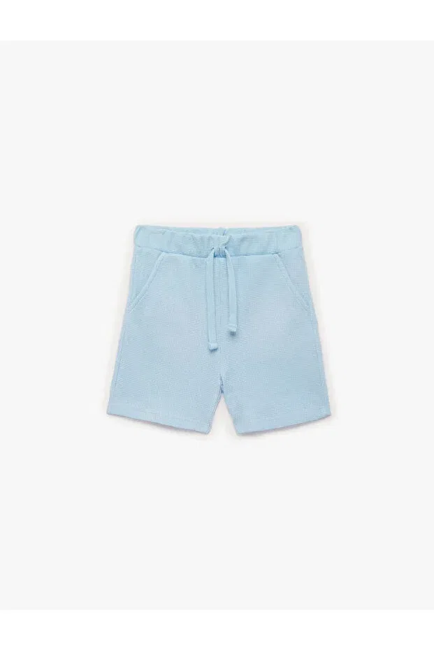 Детские шорты для мальчиков хлопковые Cotton pocket detailed blue baby boy shorts 6smb40085tk Koton, Blue — фото 3