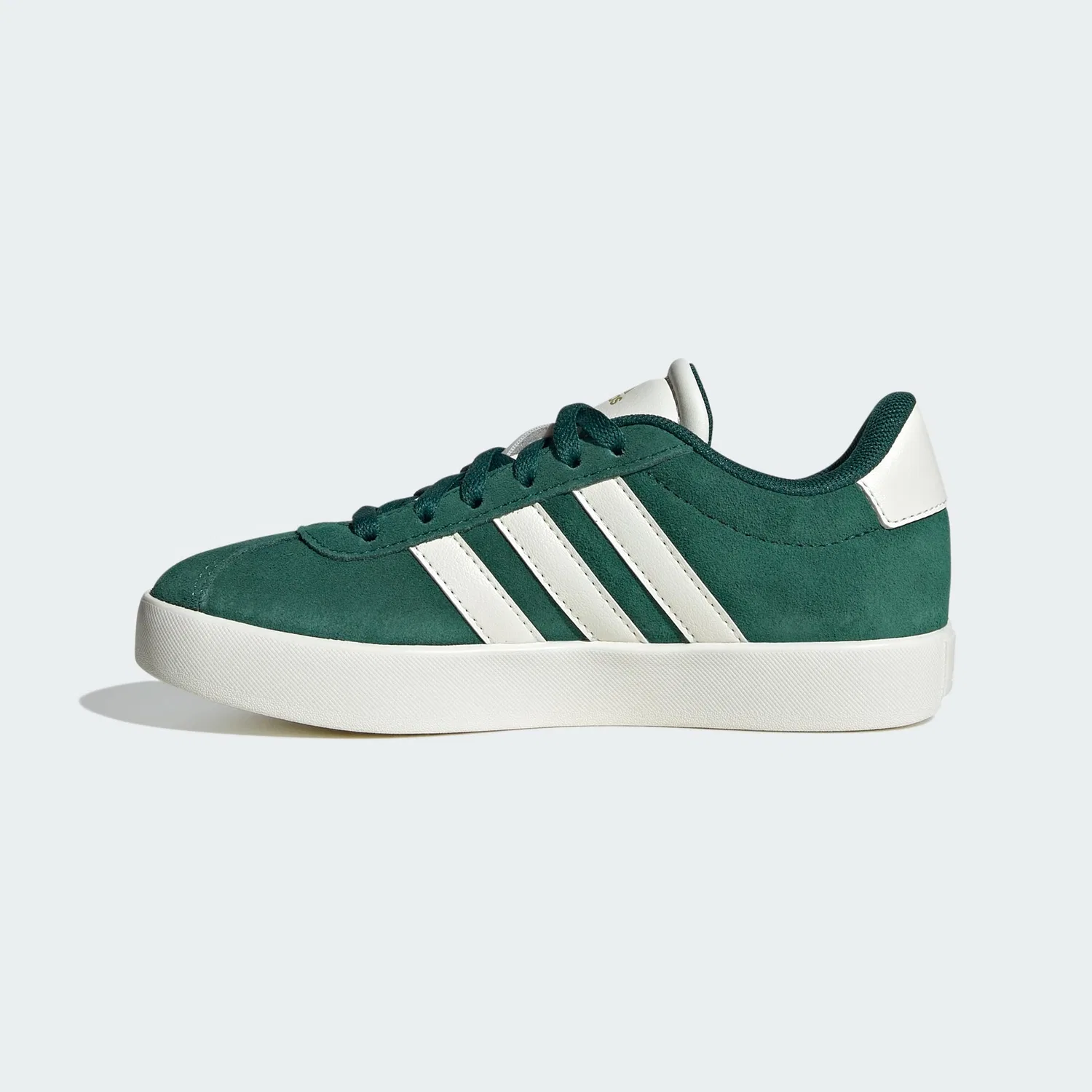 Детские кроссовки для мальчиков с верхом из замши Vl Court 3.0 Kids Adidas, Collegiate Green Off White Gold Metallic — фото 2