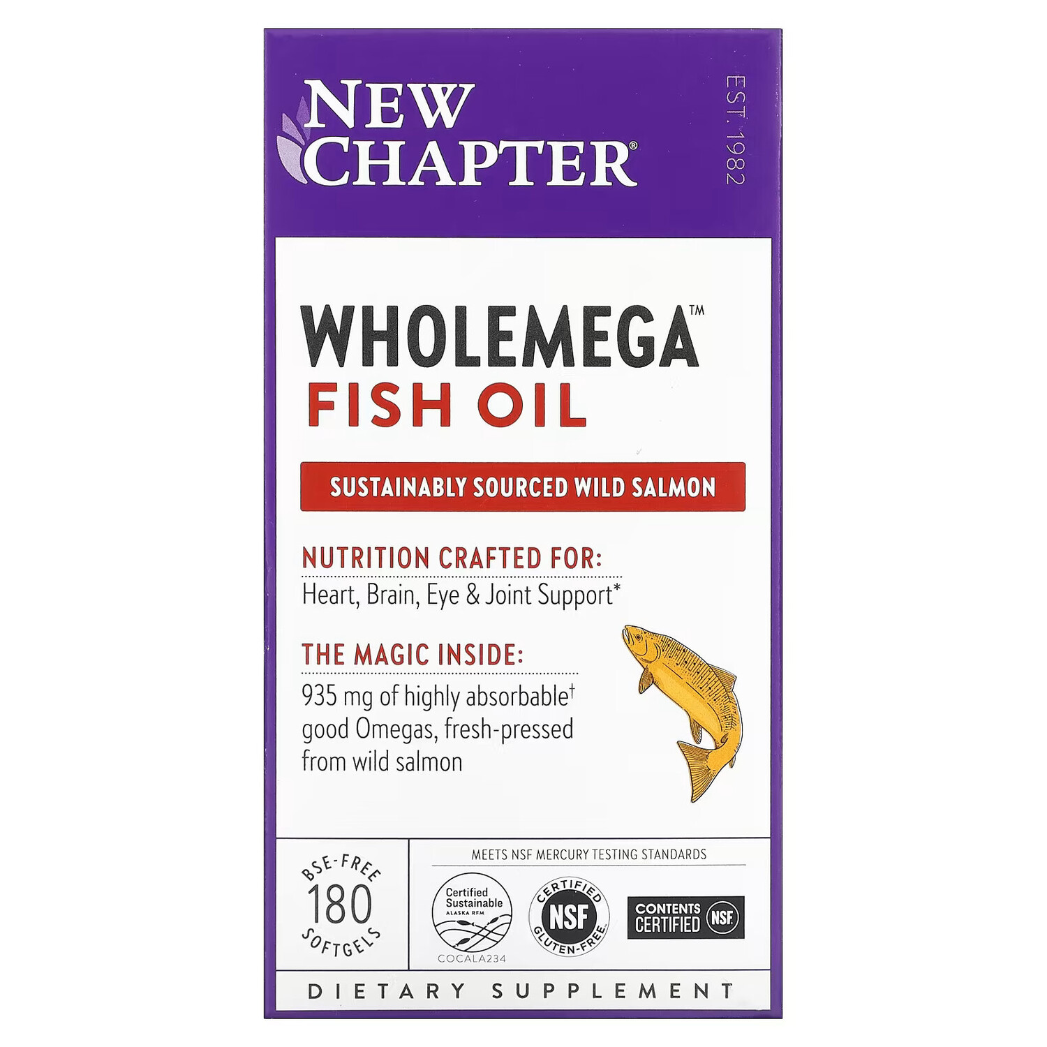 

New Chapter, рыбий жир Wholemega, 180 таблеток