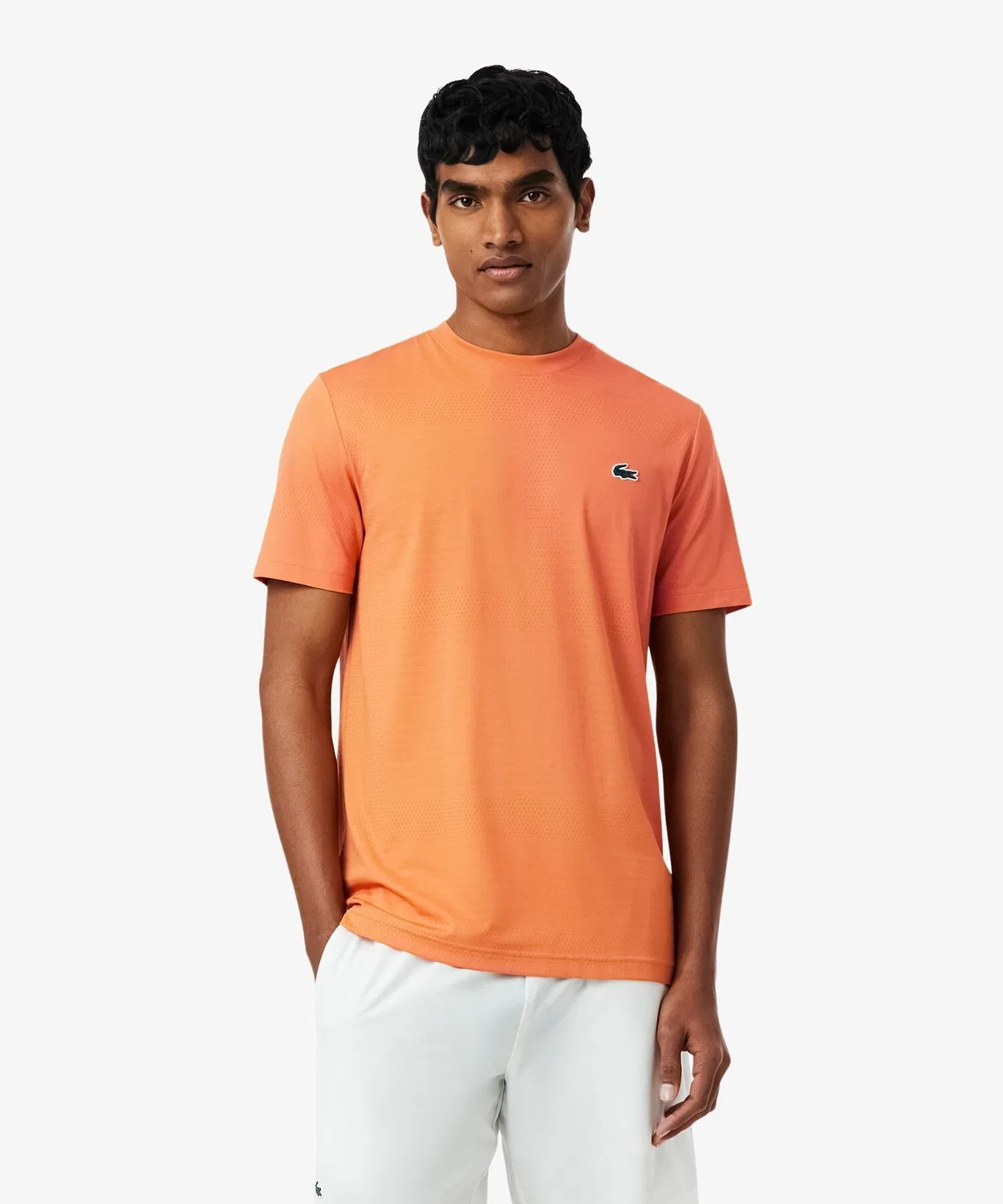 Мужская футболка с принтом Ultra Dry Court Jacquard LACOSTE, Orange — фото 3