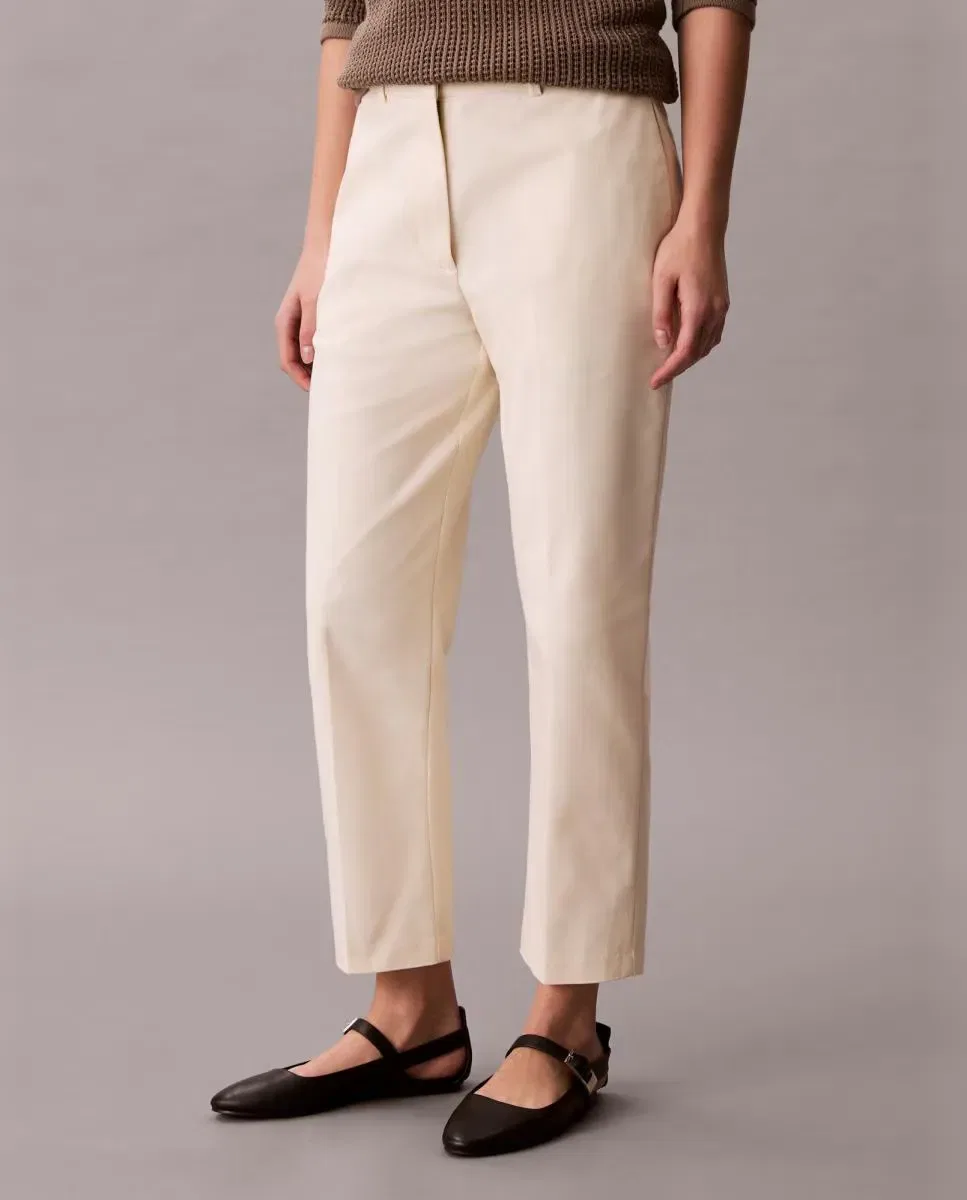 Женские прямые брюки чинос с эластаном Calvin Klein, Crema — фото 4