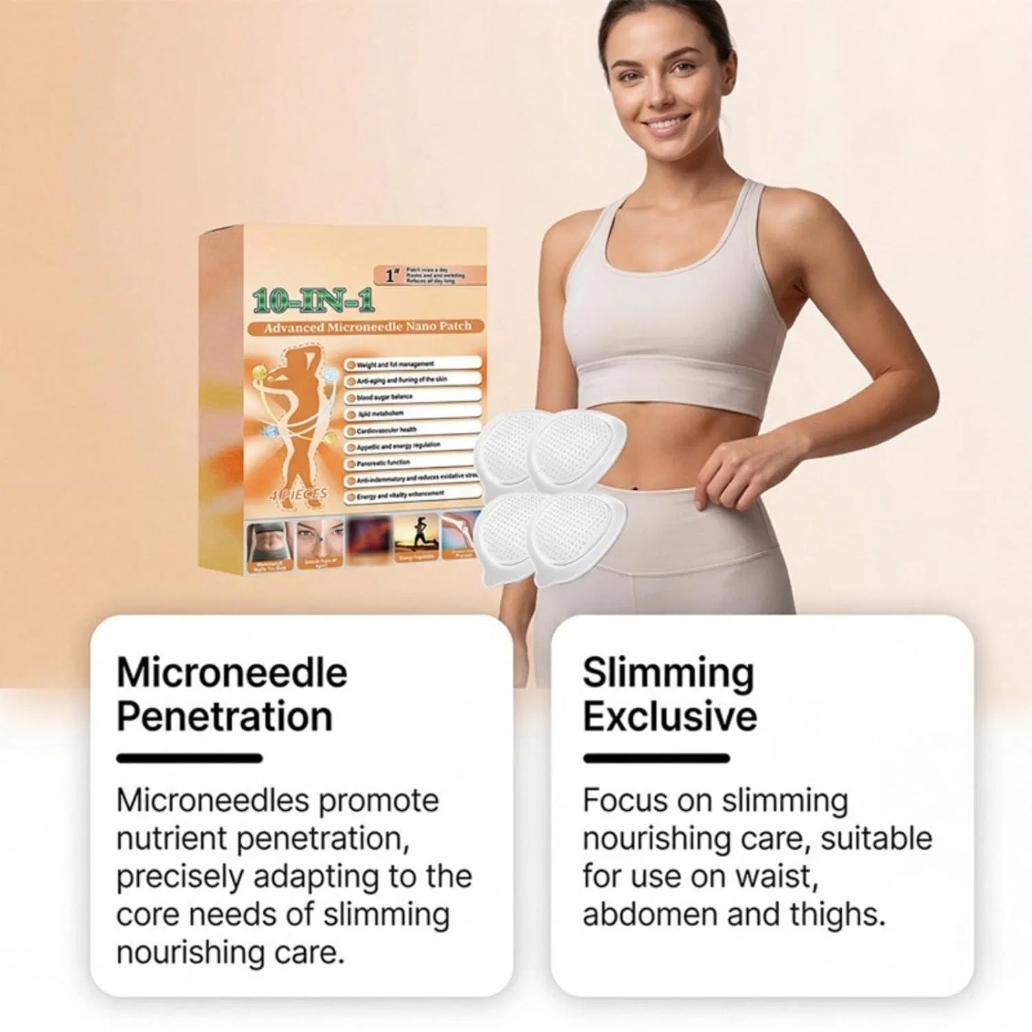 Пластырь для похудения, Microneedle Patch, Générique, 3 дозы — фото 2