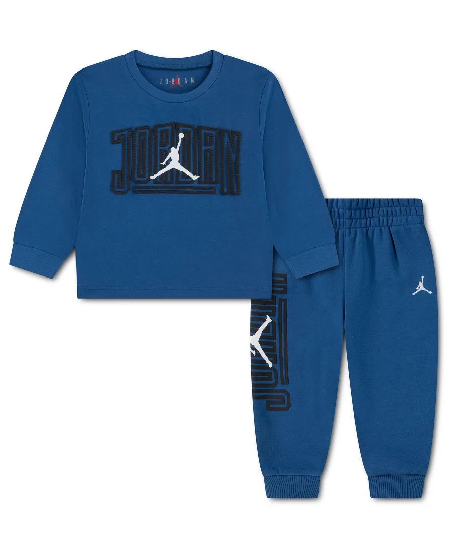 Комплект из лонгслива и джоггеров с логотипом Jordan, Blue
