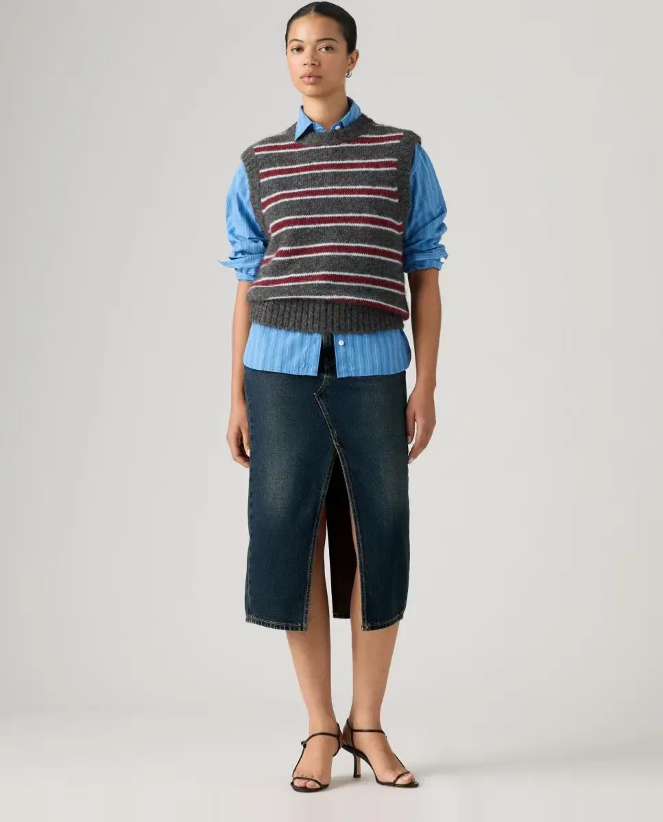 Женская джинсовая юбка-миди с разрезом Decon Slit Levi's, Azul Marino — фото 4